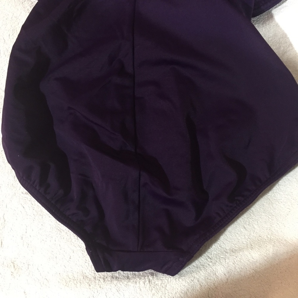 Lands End modest One Piece Swimsuit Purple Plum 6 - Picture 6 of 8